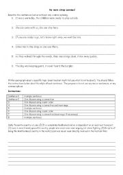 English Worksheet: Comma Splicing advanced