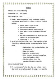 English Worksheet: Writing