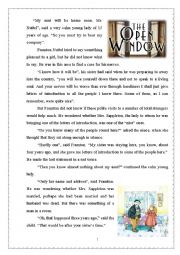 English Worksheet: The  Open Window (after H.H. Munro)