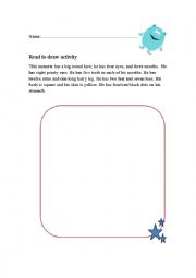 English Worksheet: Read to draw activity 