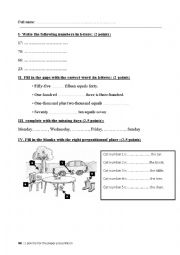 English Worksheet: beginner language quiz