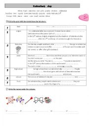 English Worksheet: valentines day