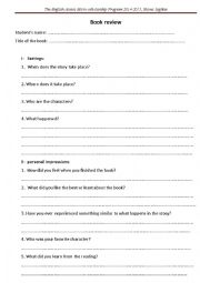 English Worksheet: Book review sample