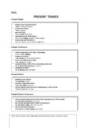 English Worksheet: Use of English Tenses