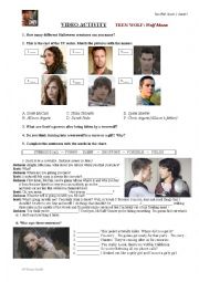 English Worksheet: TEEN WOLF TV SERIES; chapter 1: 