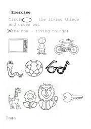 English Worksheet: LIVING THINGS