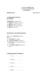 English Worksheet: quiz for elementry level