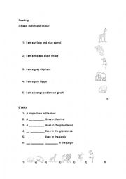 English Worksheet: Animals Test