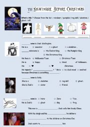 English Worksheet: Nightmare before Christmas