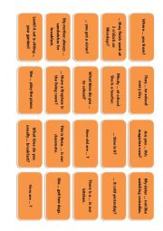 English Worksheet: ReviGame revision boardgame cards