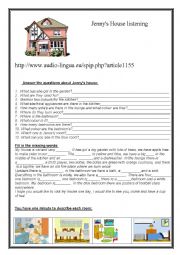 English Worksheet: Listening Jennys house