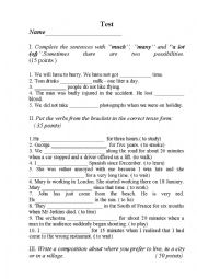 English Worksheet: MANY MUCH, A LOT OF 