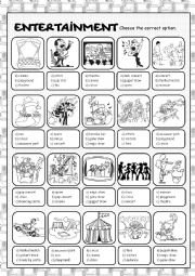 English Worksheet: Entertainment Multiple Choice