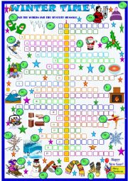 English Worksheet: Winter, crossword puzzle