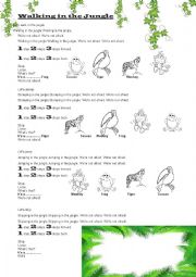 English Worksheet: Walking in the Jungle - simple song