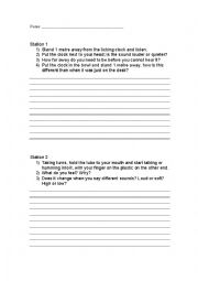 English Worksheet: Science of Senses 