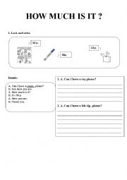 English Worksheet: AT THE SHOP