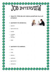 English Worksheet: job interview