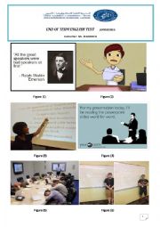 English Worksheet: Public Speaking  and class presentation Test 