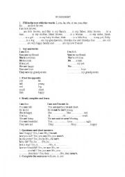 English Worksheet: The verb To Be