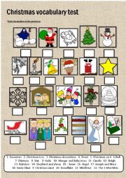 CHRISTMAS VOCABULARY EASY TEST