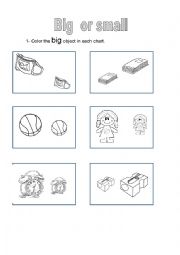 English Worksheet: big and small