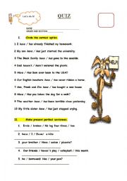 English Worksheet: quiz present perfect