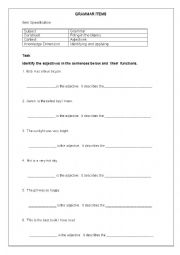 English Worksheet: grammar item