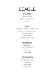 English Worksheet: RESTAURANT MENU