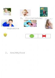 English Worksheet: healthy habits