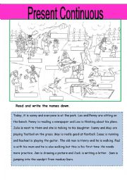 English Worksheet: Present Continuous