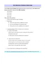 English Worksheet: ISE I Interview Worksheet