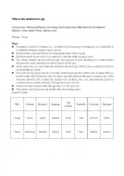 English Worksheet: Who is the undercover spy
