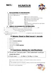 English Worksheet: humour