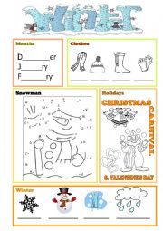 English Worksheet: winter