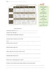 English Worksheet: timetable