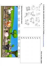 English Worksheet: ordinal numbers