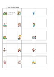 English Worksheet: Your daily routines