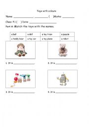 English Worksheet: Toys with colours