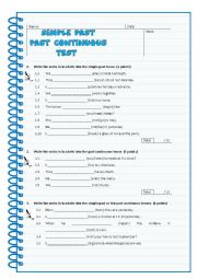 English Worksheet: Past Simple / Past Continuous worksheet