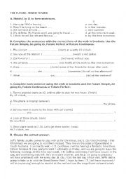 English Worksheet: The future