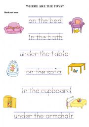 English Worksheet: Where are the toys? 