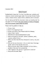 English Worksheet: Book Project