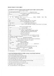 English Worksheet: Present perfect vs past simple, been or gone, since or for...