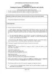 English Worksheet: lesson guide forming the degrees of comparison