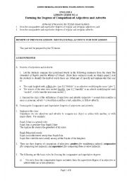 lesson guide forming the degrees of comparison