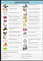 English Worksheet: Questions