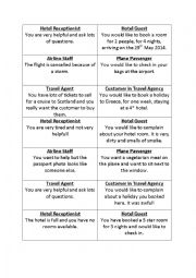 English Worksheet: Travel Role Play Cards