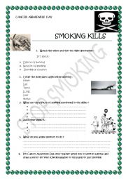 English Worksheet: smoking kills