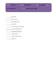 English Worksheet: Wh-questions simple match